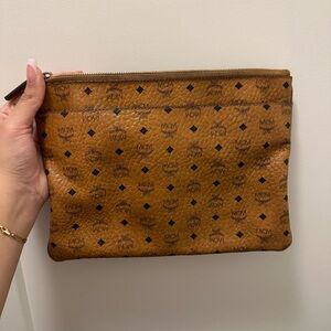 MCM Tan Monogram Pouch (MISSING STRAP)